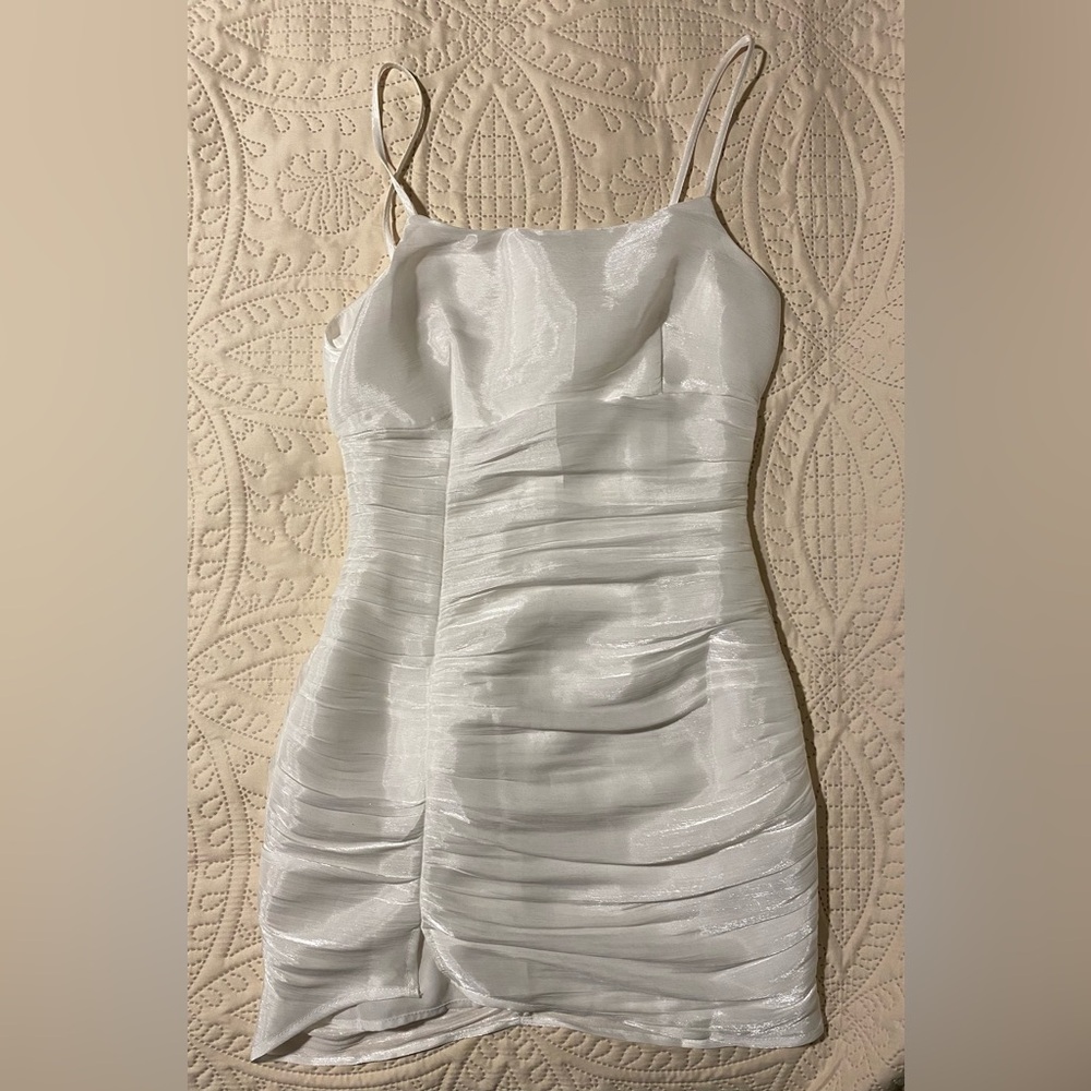 White Shimmery Mini Dress